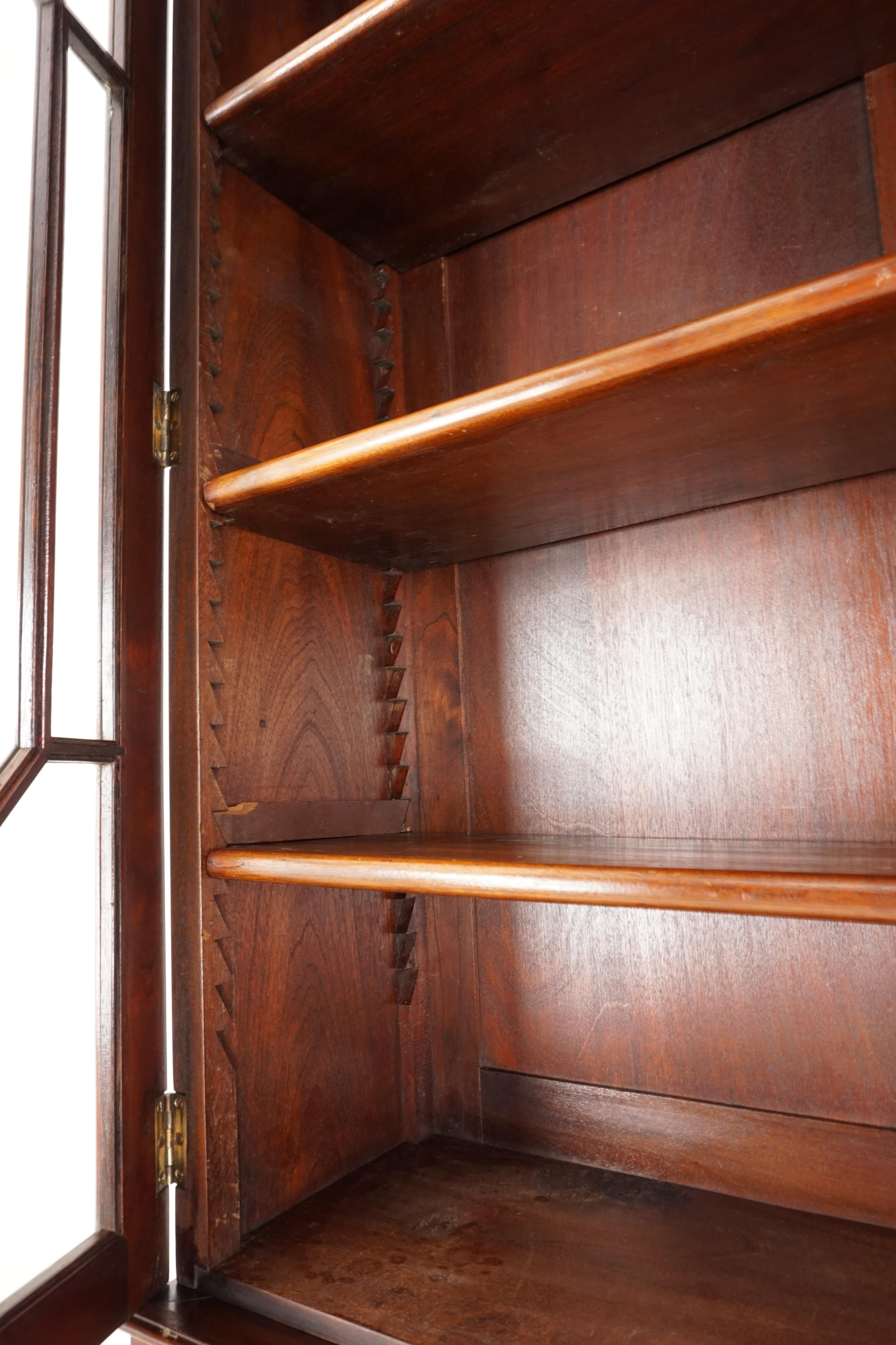 Antique Walnut Secretaire, Bookcase, Antique Furniture, Scotland 1910, B2131  In Good Condition In Vancouver, BC