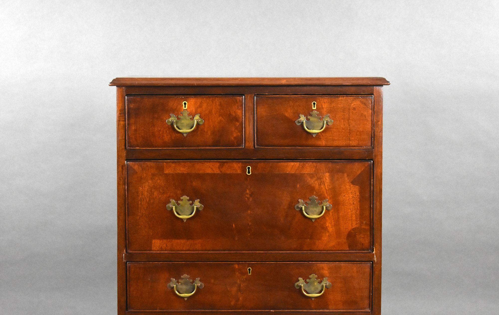 Antique Mahogany Secretaire Chest For Sale 2