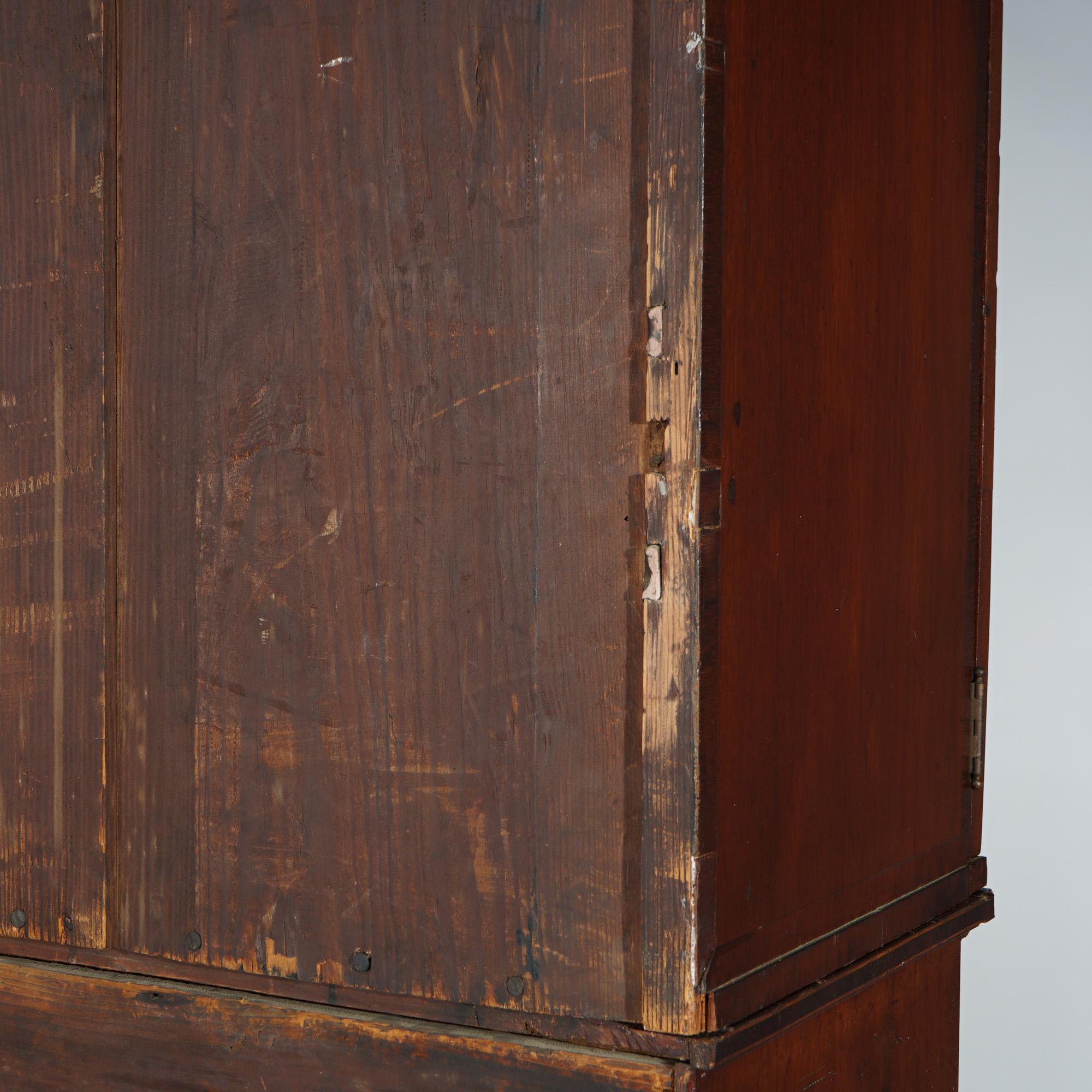Antique Mahogany Secretary Mullioned Bookcase with Tambour Doors c1800 10