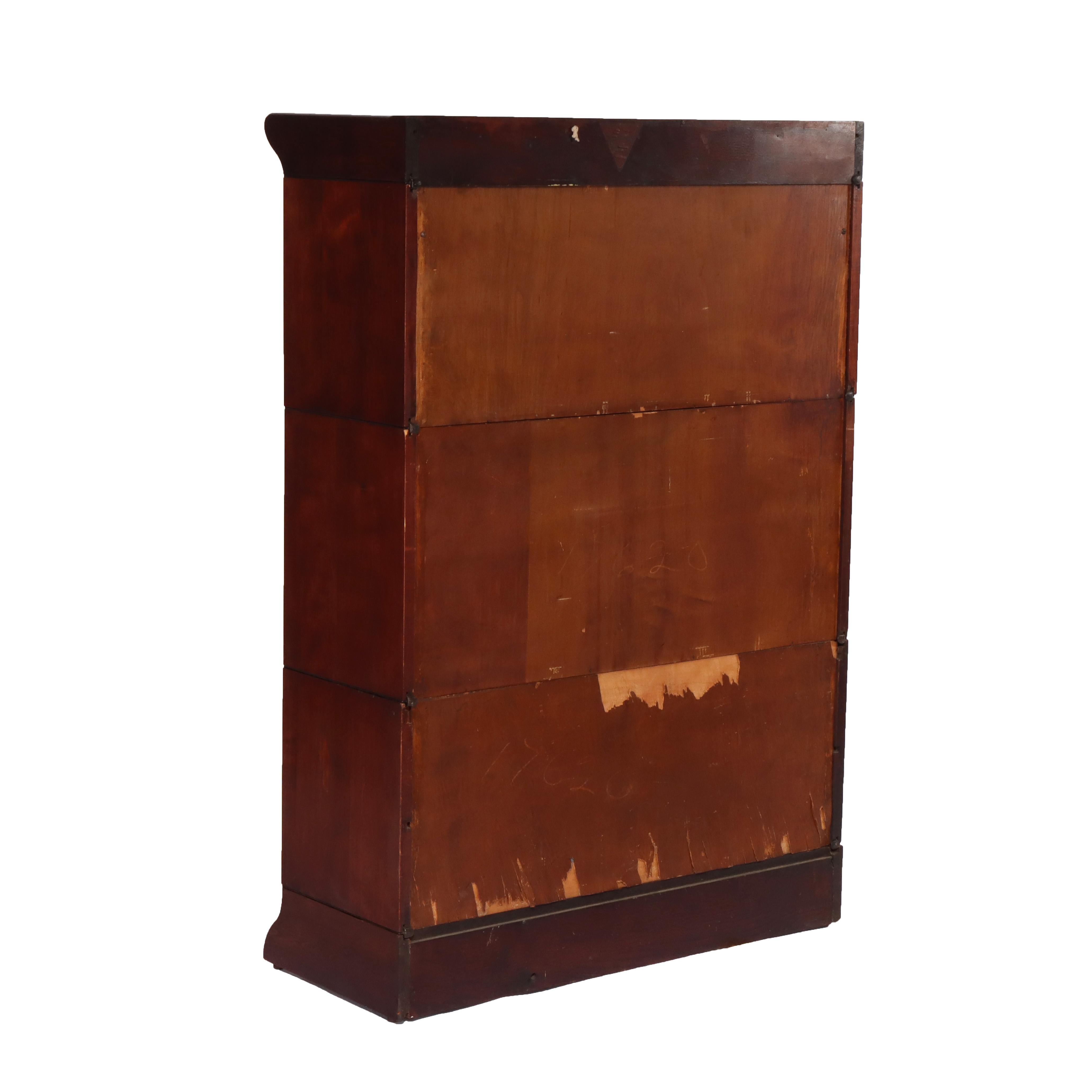 Ancienne bibliothèque sectionnelle à quatre tiroirs pour avocats en acajou C1920 en vente 4