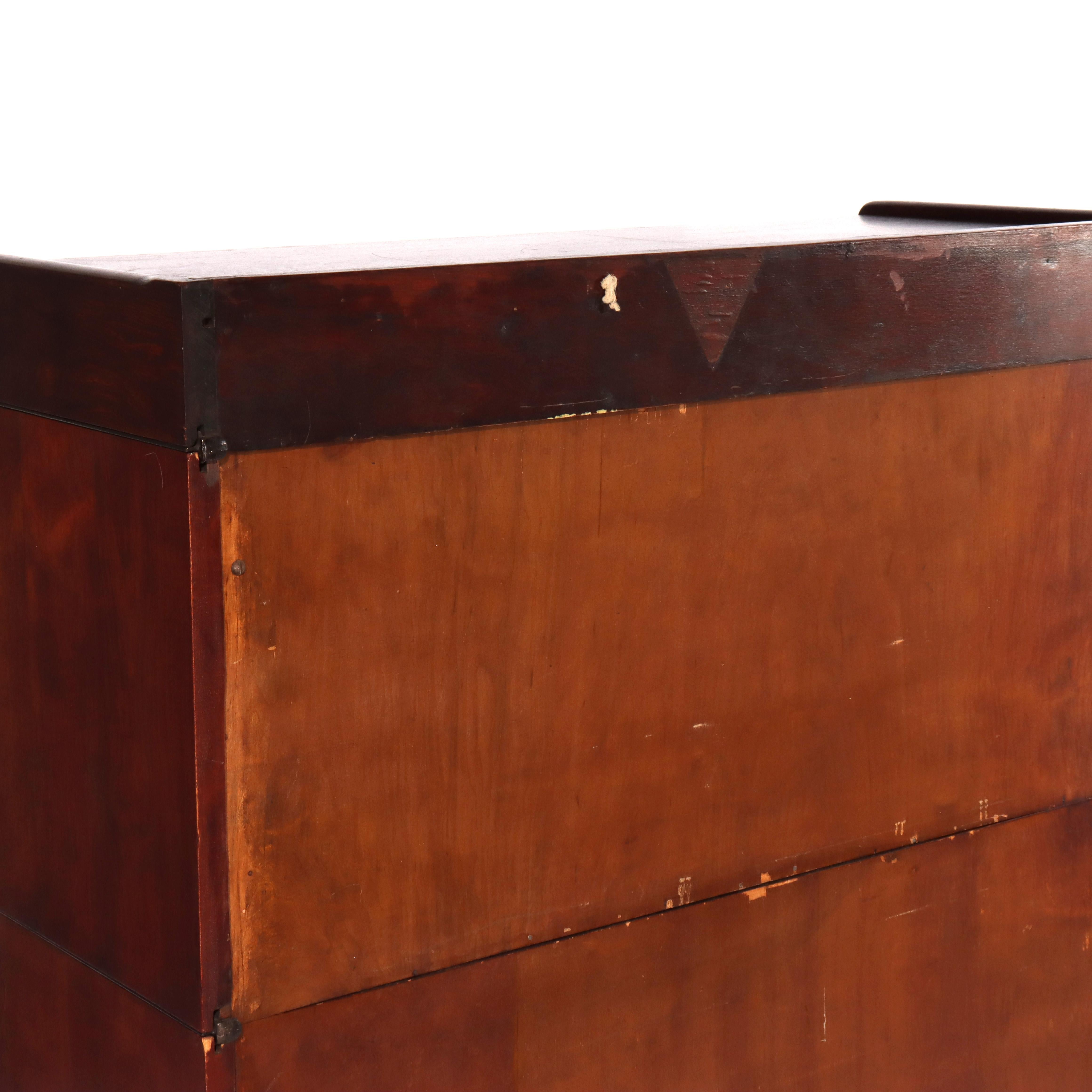 Ancienne bibliothèque sectionnelle à quatre tiroirs pour avocats en acajou C1920 en vente 7