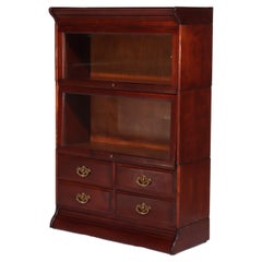 Antique Mahogany Sectional Four Drawer Barrister Bookcase C1920