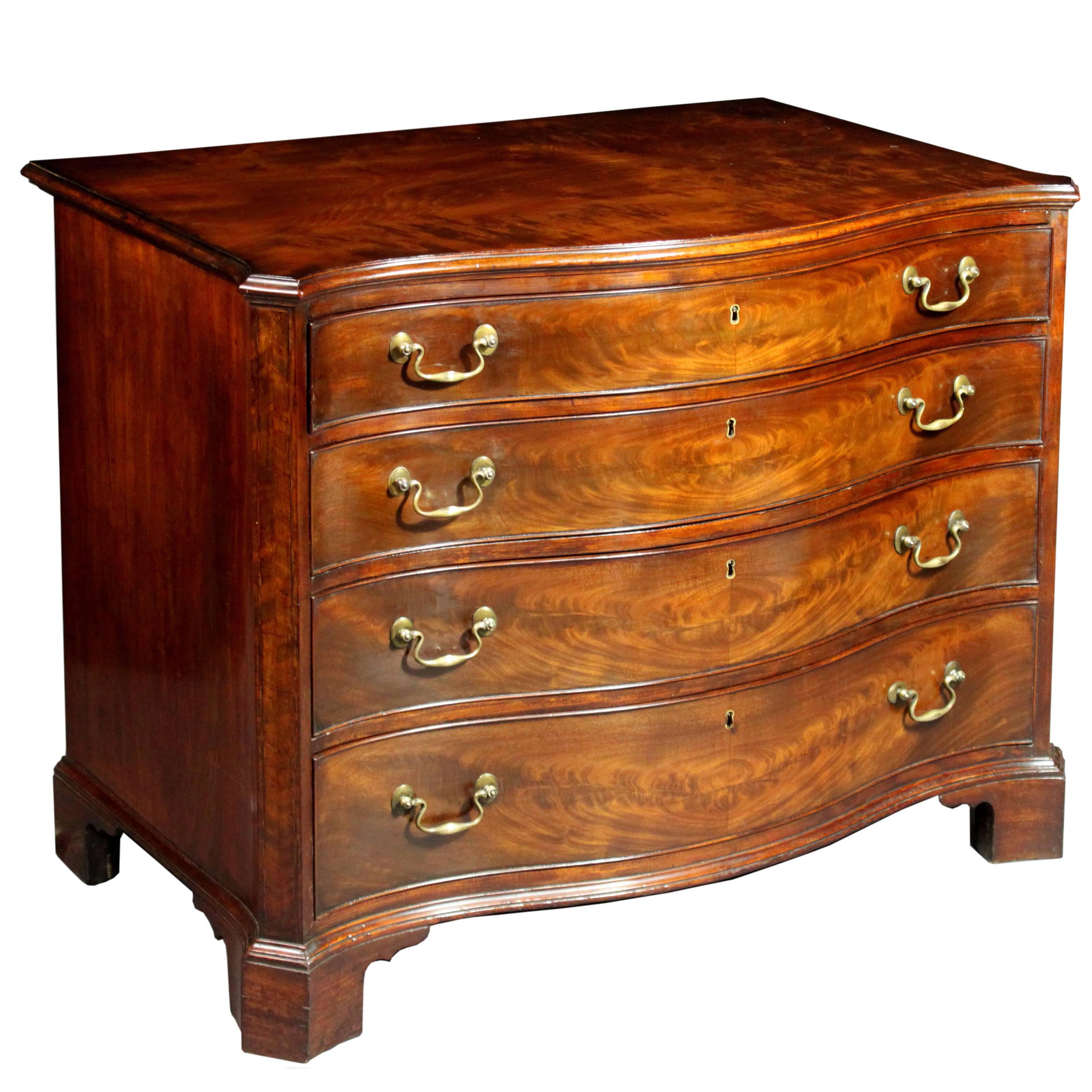 Antique Mahogany Serpentine Chest