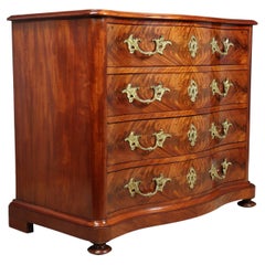 Antique Mahogany Serpentine Chest of Drawers, c1890