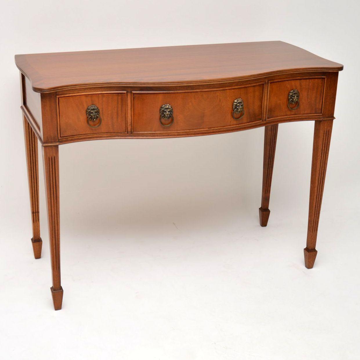 Antique Mahogany Serpentine Fronted Server Table 4