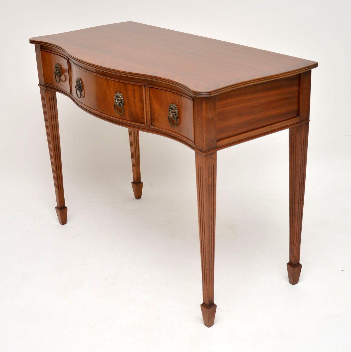 Antique Mahogany Serpentine Fronted Server Table 1