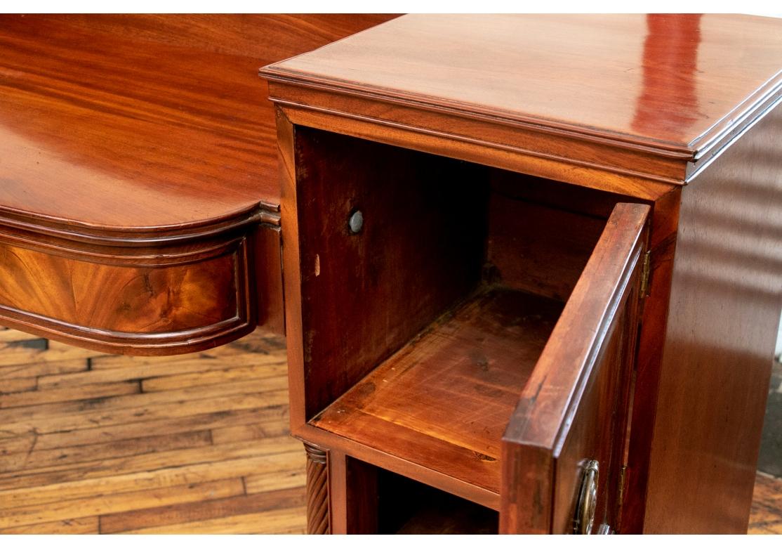 Brass Antique Mahogany Server with Bottle Drawer For Sale