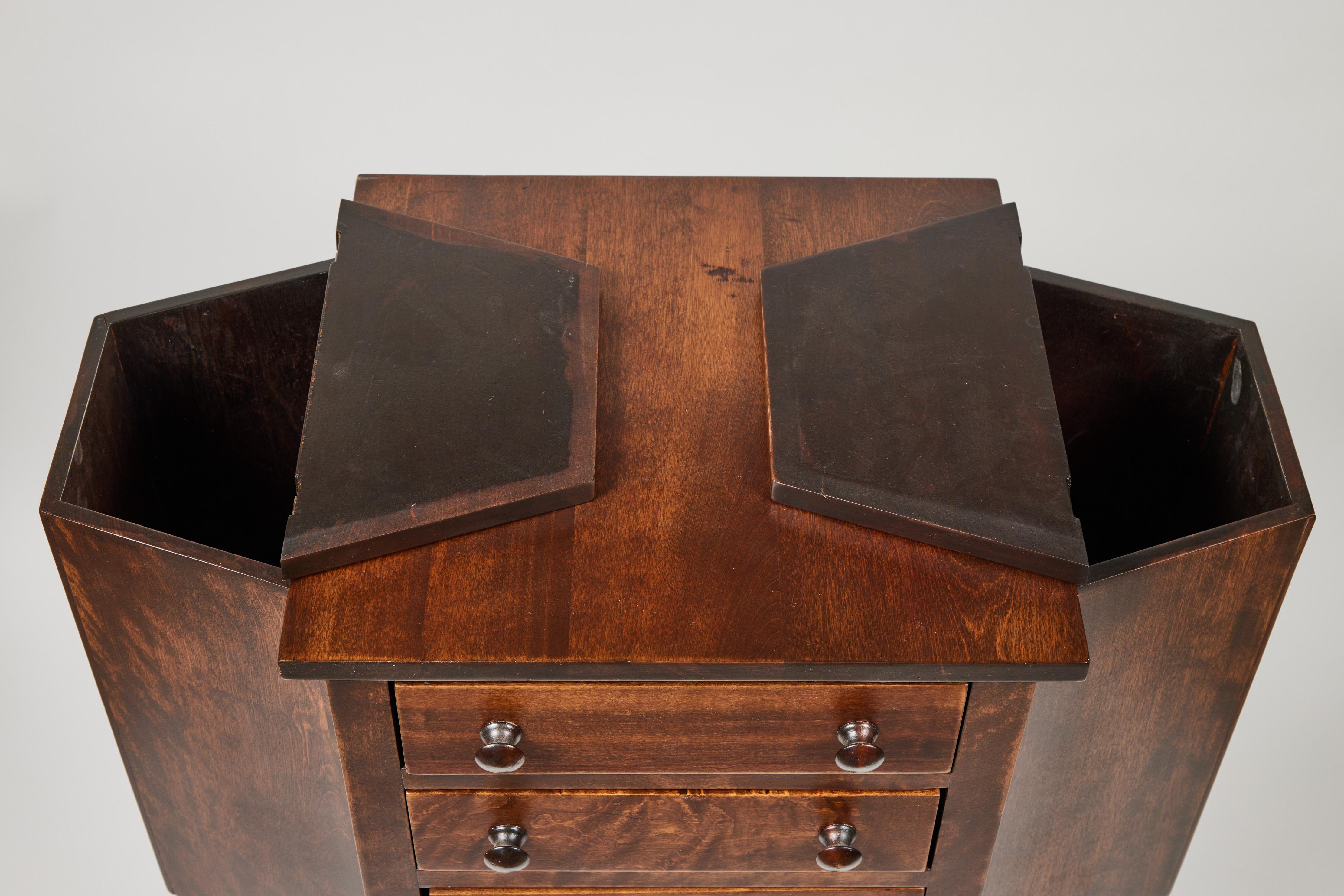 20th Century Antique Mahogany Sewing Cabinet