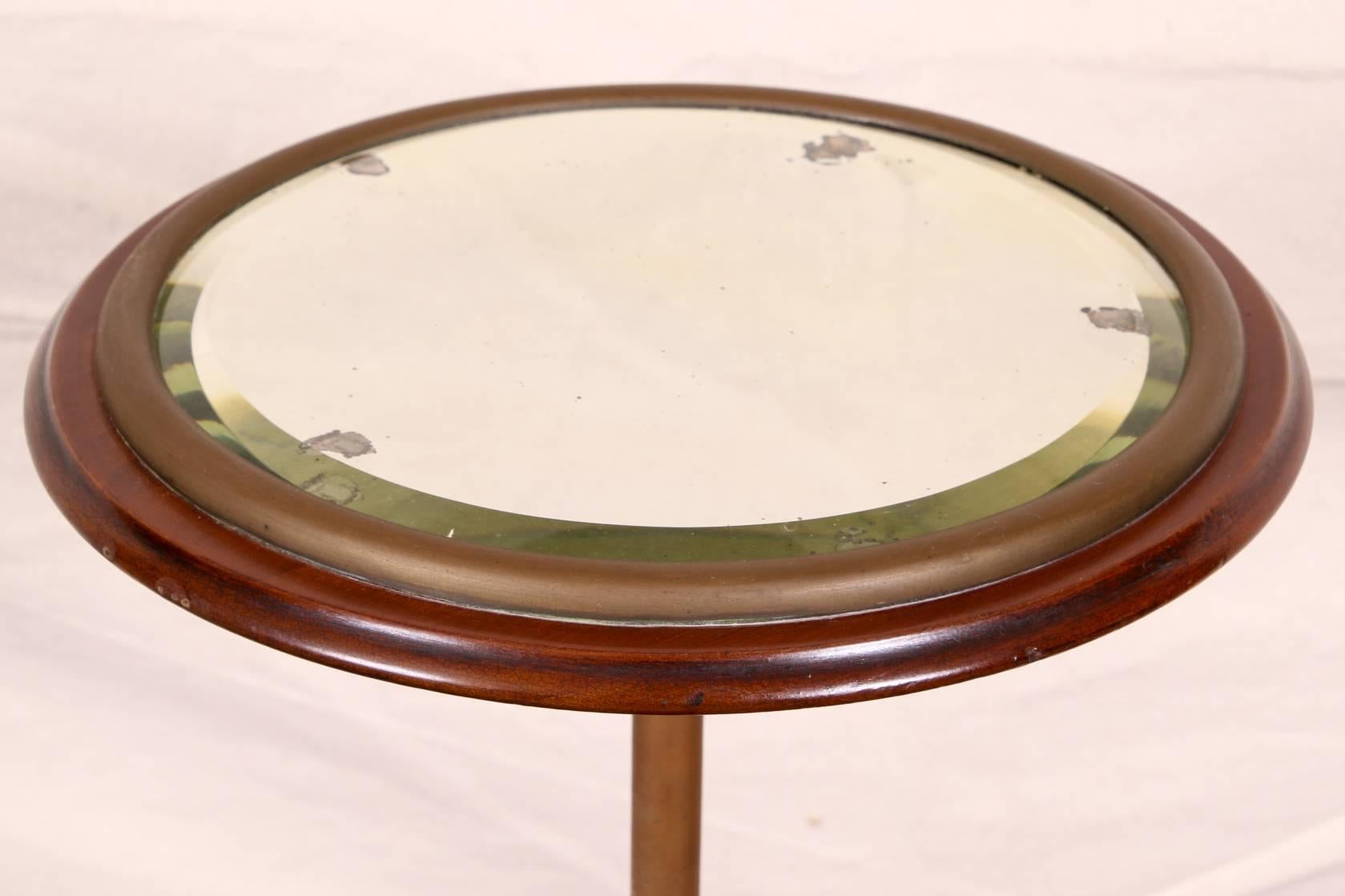 Edwardian Antique Mahogany Shaving Stand with Mirror