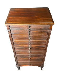 Antique Mahogany Sheet Music Cabinet, Elegant Storage, Vintage Design