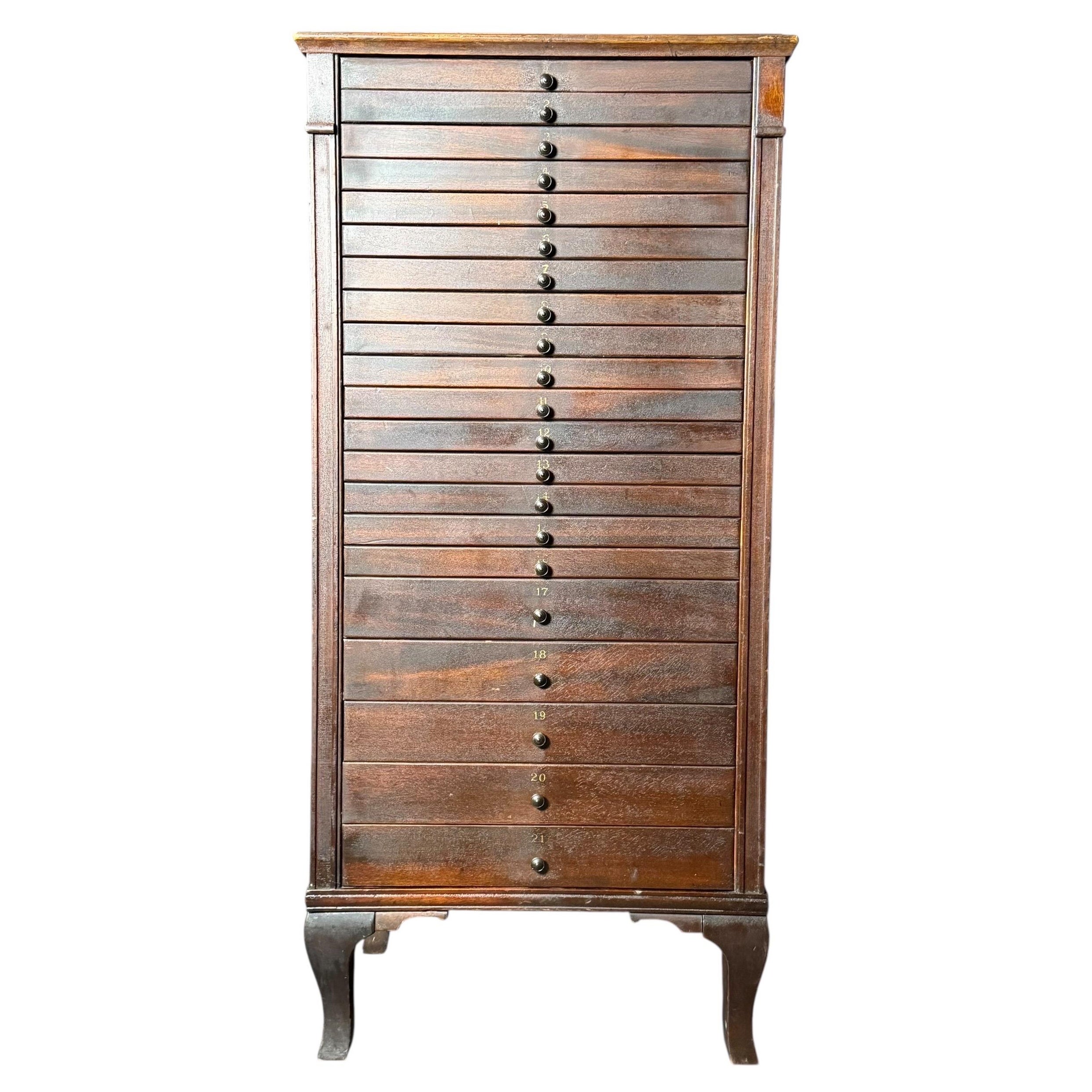 Antique Mahogany Sheet Music Cabinet, Elegant Storage, Vintage Design