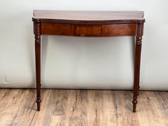 Antique Mahogany Sheraton Game Table with Serpentine Front c. Early 19th Century