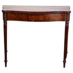 Antique Mahogany Sheraton Game Table with Serpentine Front c. Early 19th Century