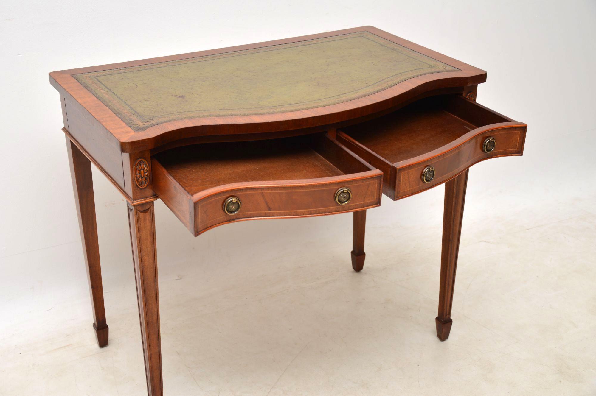 English Antique Mahogany Sheraton Style Writing Table
