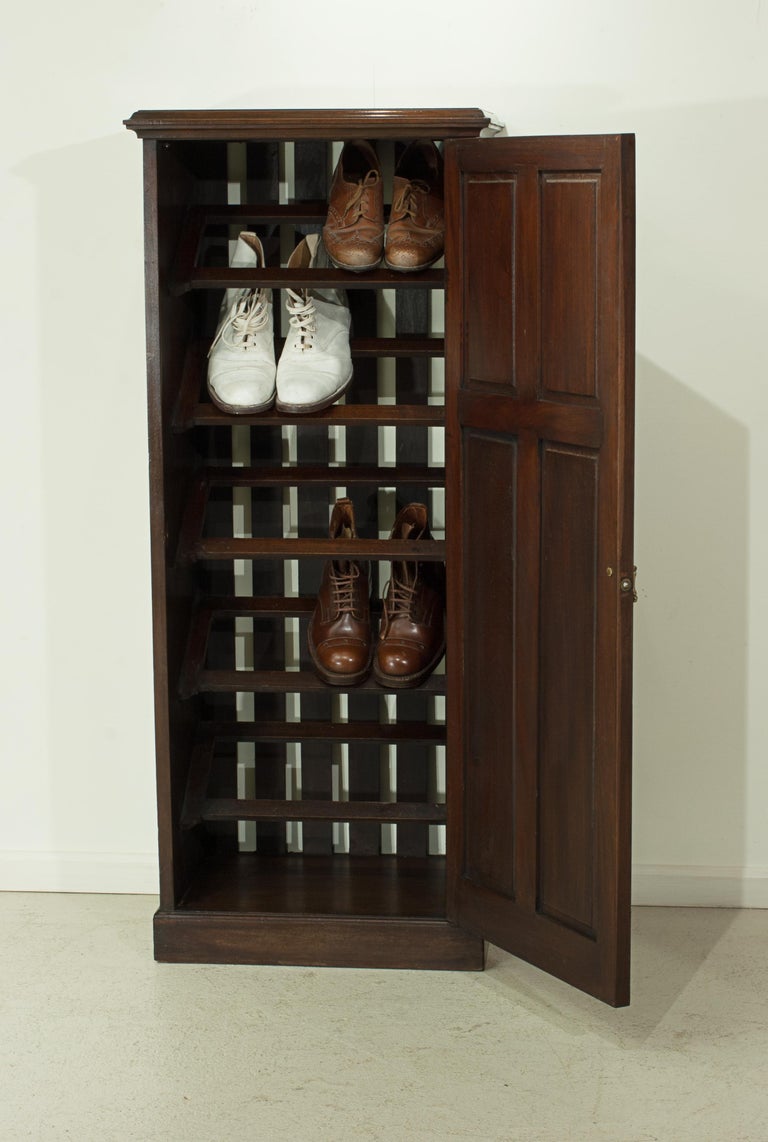 shoe cabinet for sale on Antique Mahogany Shoe Cabinet Of Good Proportions And Paneled Door At 1stdibs