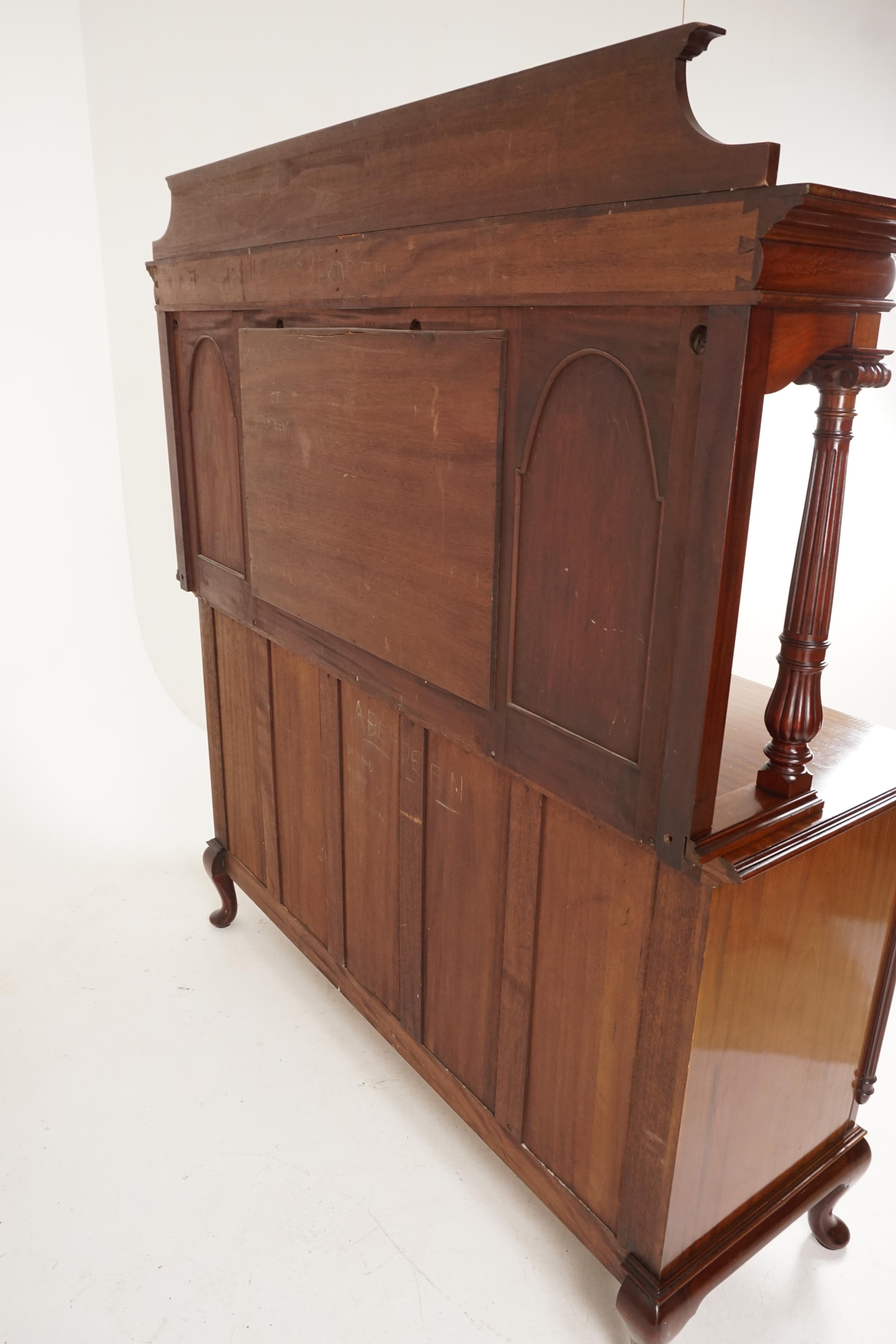 Antique Walnut Sideboard, Mirror Back, Carved Art Nouveau Buffet, 1920s, H134 For Sale 1