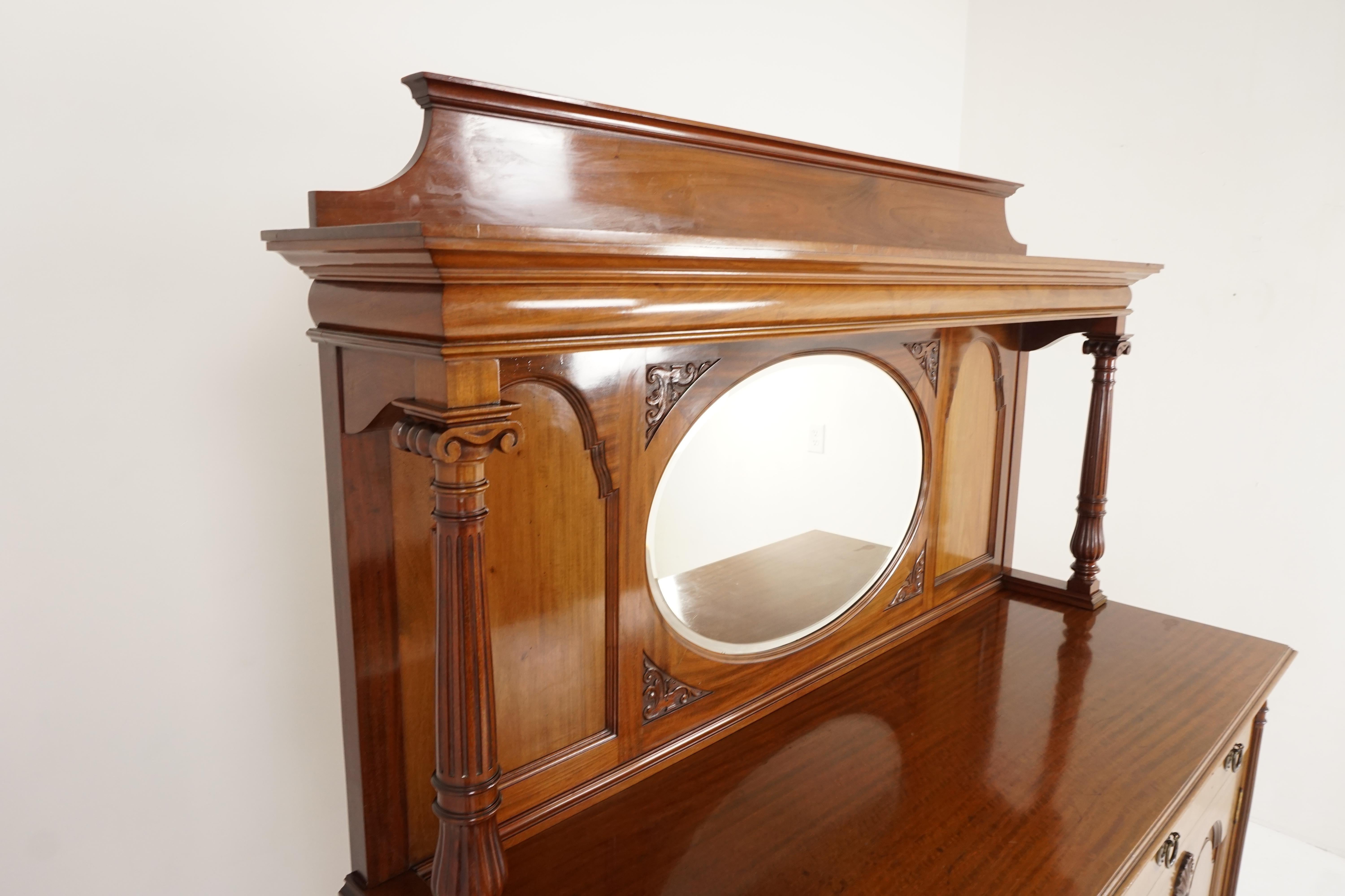 1800s antique sideboard buffet with mirror