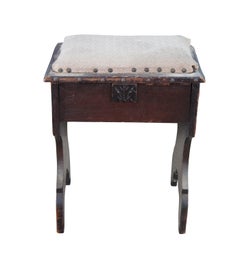 Antike Mahagoni Slipper Lagerung Bank Trunk Fußhocker Ottoman Rest