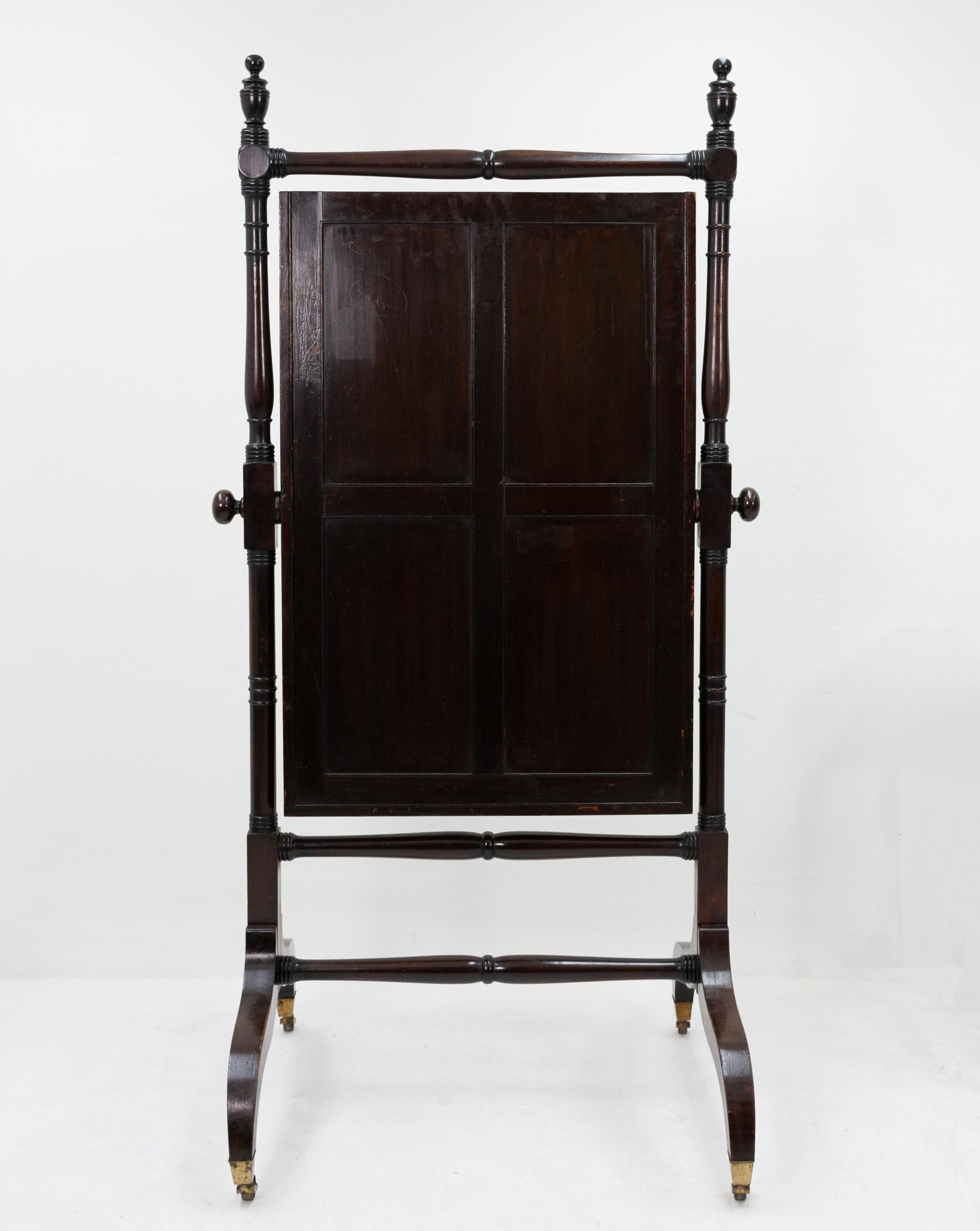 Early 19th Century Antique Mahogany Standing Mirror