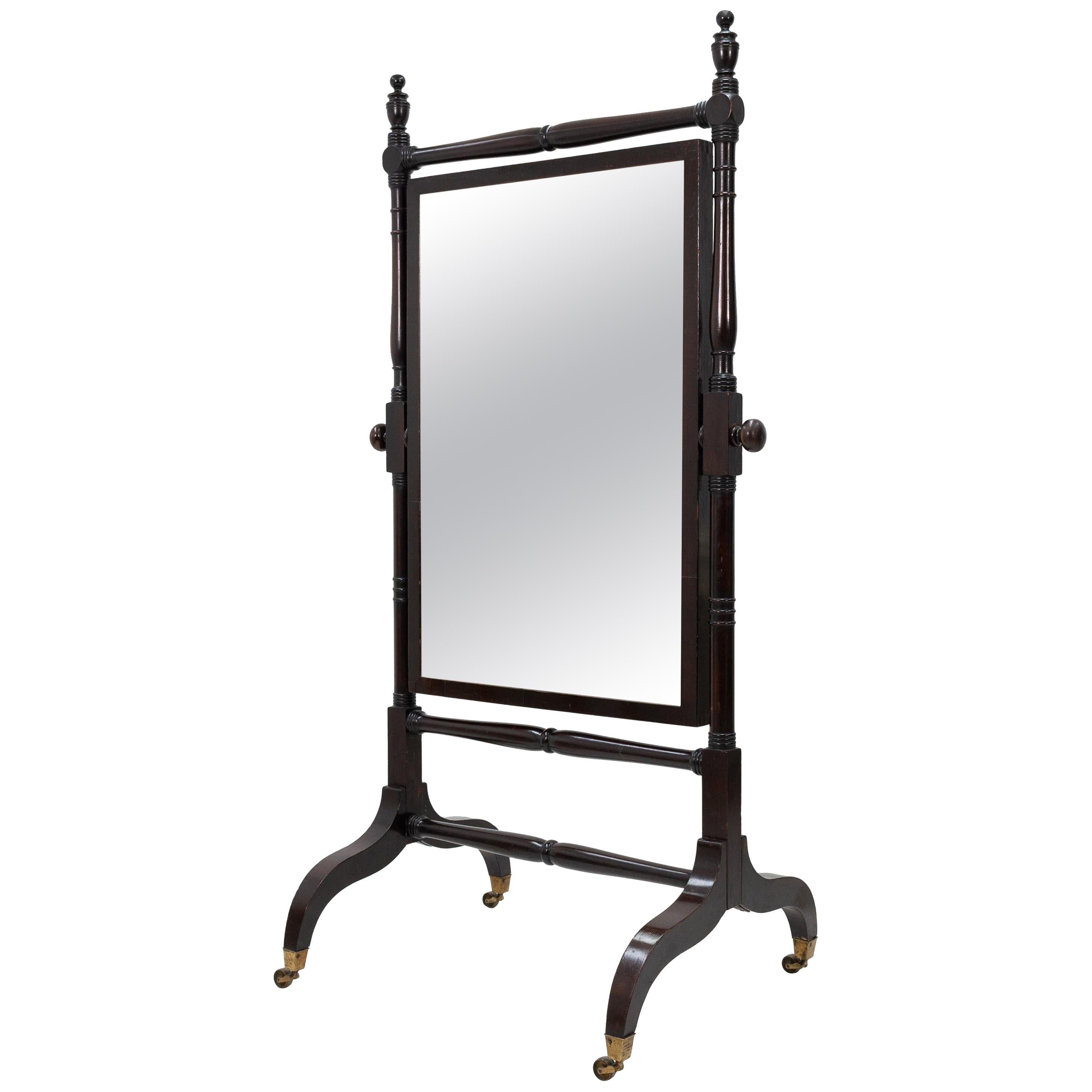Antique Mahogany Standing Mirror
