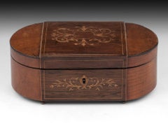 Antique Mahogany Sycamore Palais Royal Sewing Box, French, 19th Century