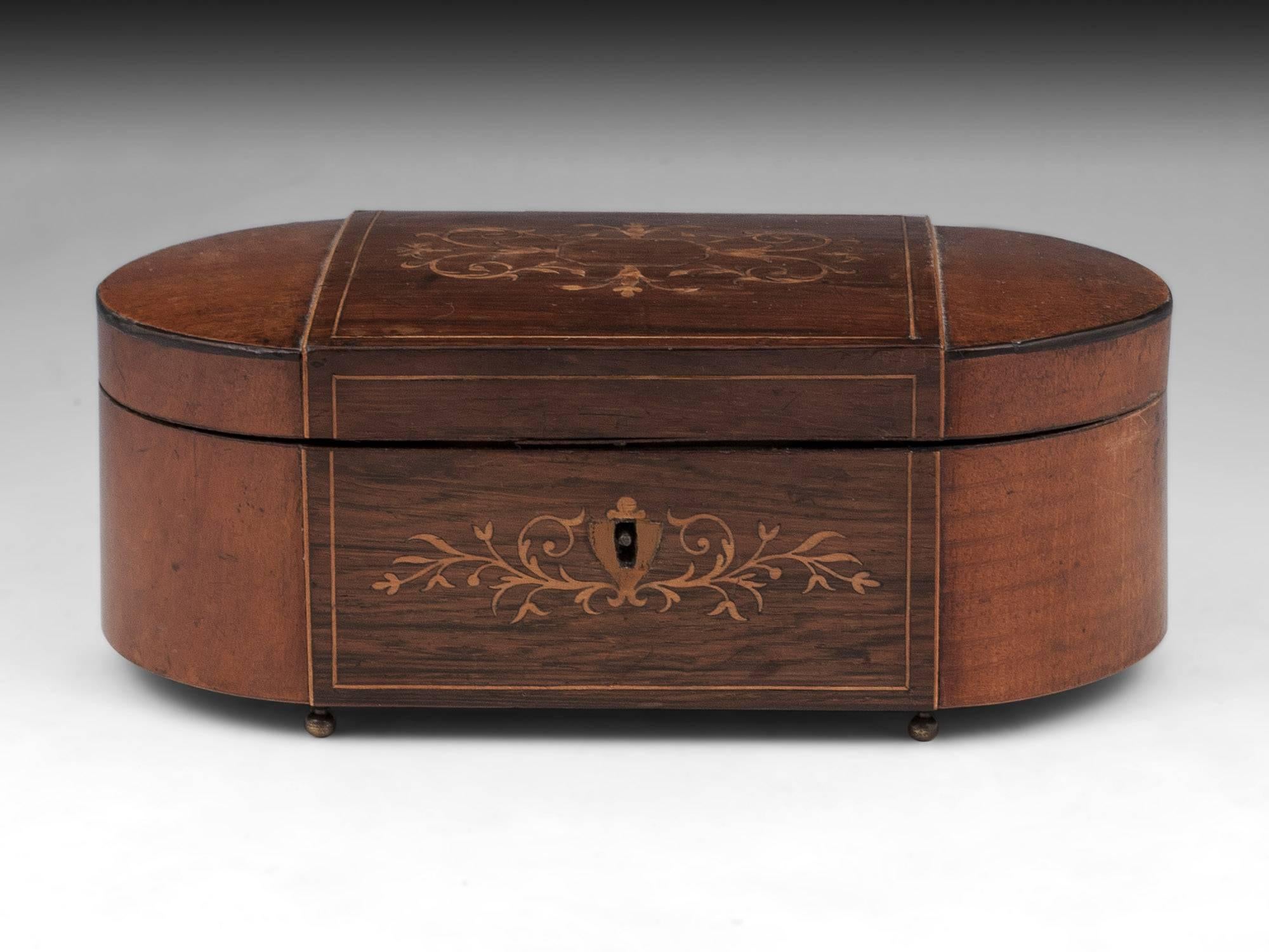 George IV Antique Mahogany Sycamore Palais Royal Sewing Box, French, 19th Century For Sale