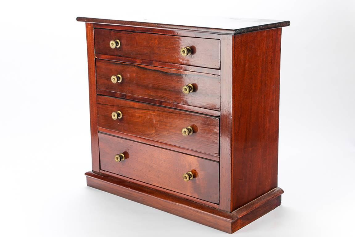 Edwardian Antique Mahogany Tabletop Chest of Drawers, Salesman's Sample