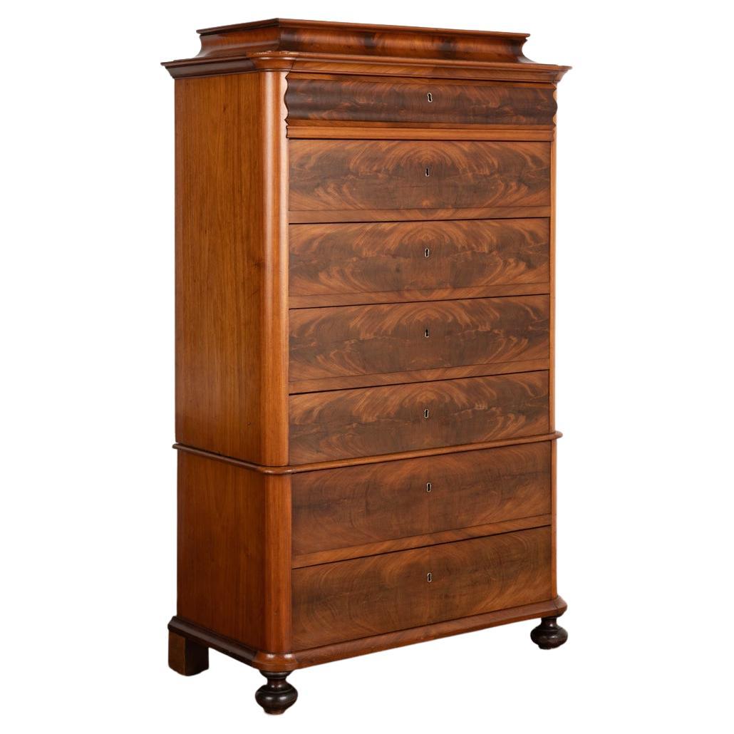 Antique Mahogany 10Drawer Highboy Chest of Drawers, circa 1910 at