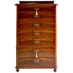 Antike Mahagoni-Tallboy-Kommode 19. Jahrhundert Dänisches Biedermeier