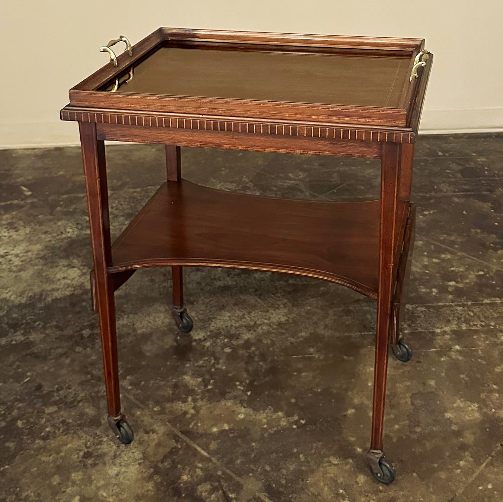 Neoclassical Antique Mahogany Tea ~ Drink Serving Table For Sale