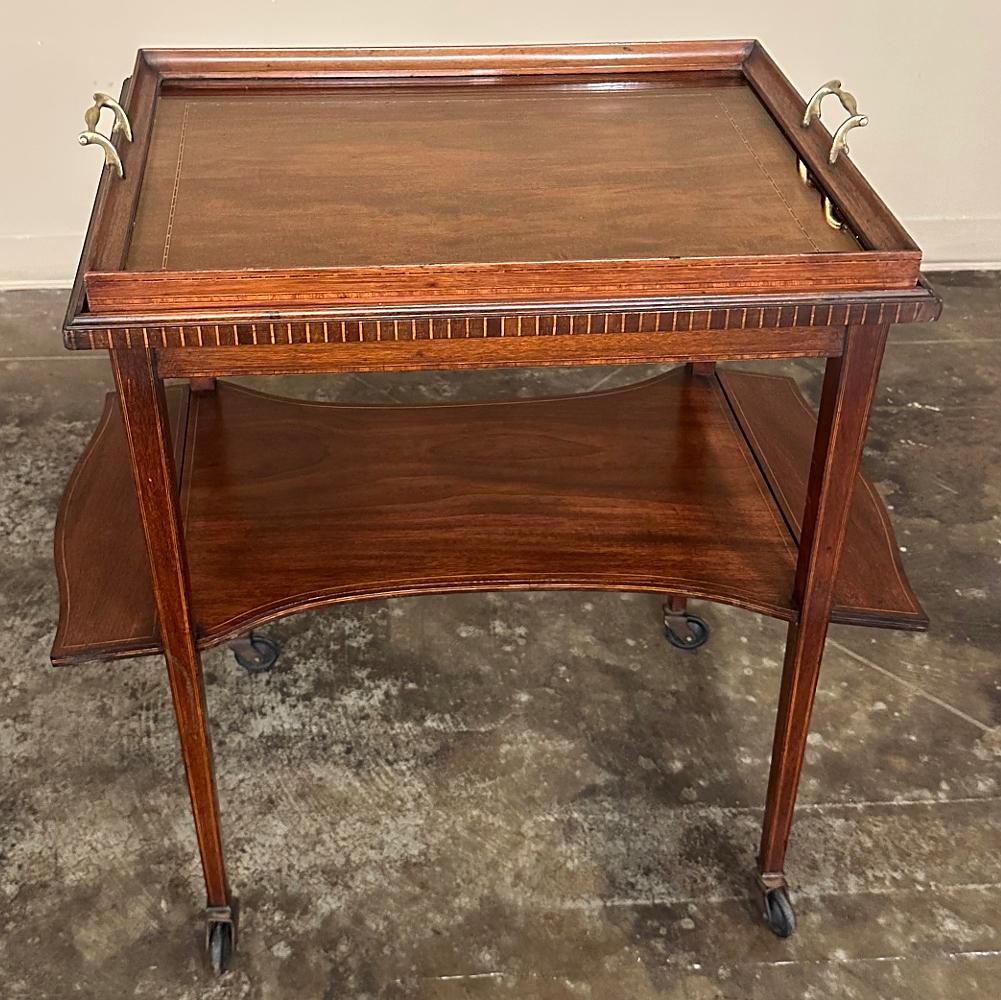 English Antique Mahogany Tea ~ Drink Serving Table For Sale