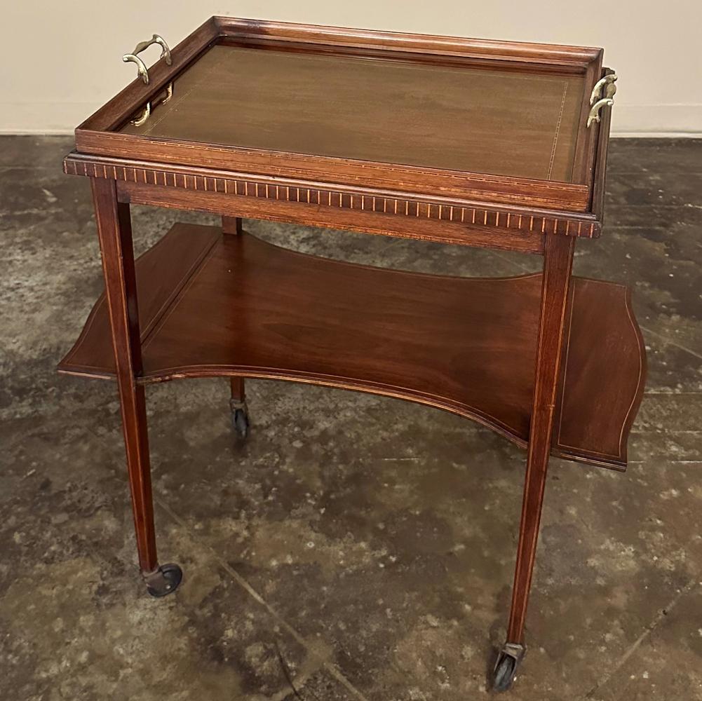 Hand-Crafted Antique Mahogany Tea ~ Drink Serving Table For Sale