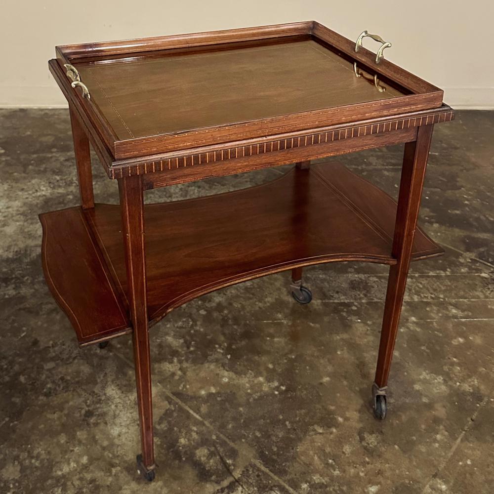 Early 20th Century Antique Mahogany Tea ~ Drink Serving Table For Sale