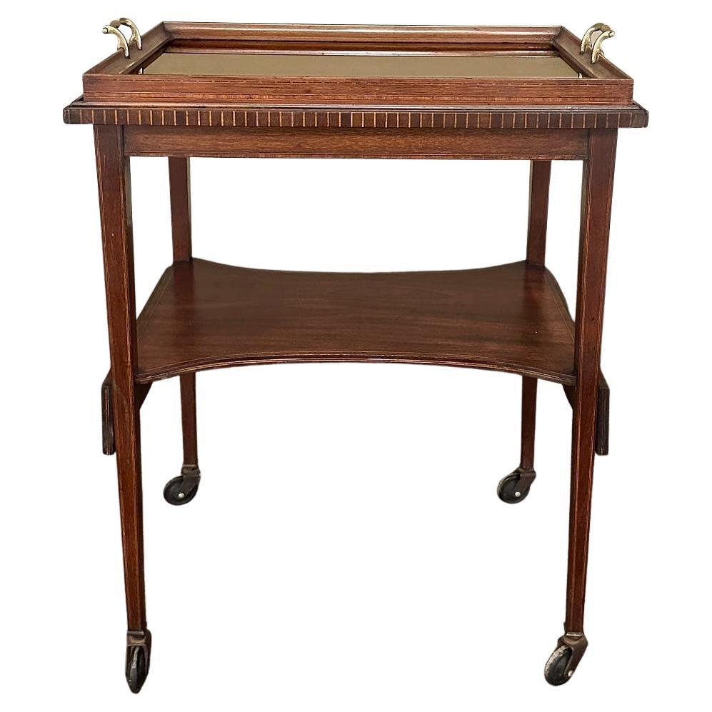 Antique Mahogany Tea ~ Drink Serving Table For Sale