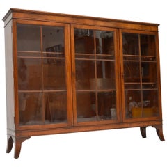 Antique Mahogany Three-Door Bookcase