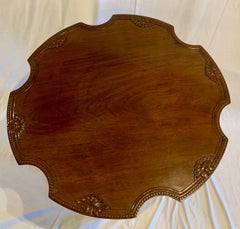 Antique Mahogany Tilt-Top Table with Scalloped Design, circa 1860-1870