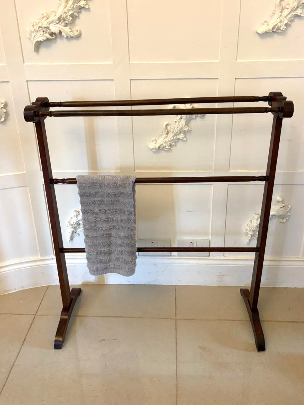 19th Century Antique Mahogany Towel Rail/Clothes Stand For Sale