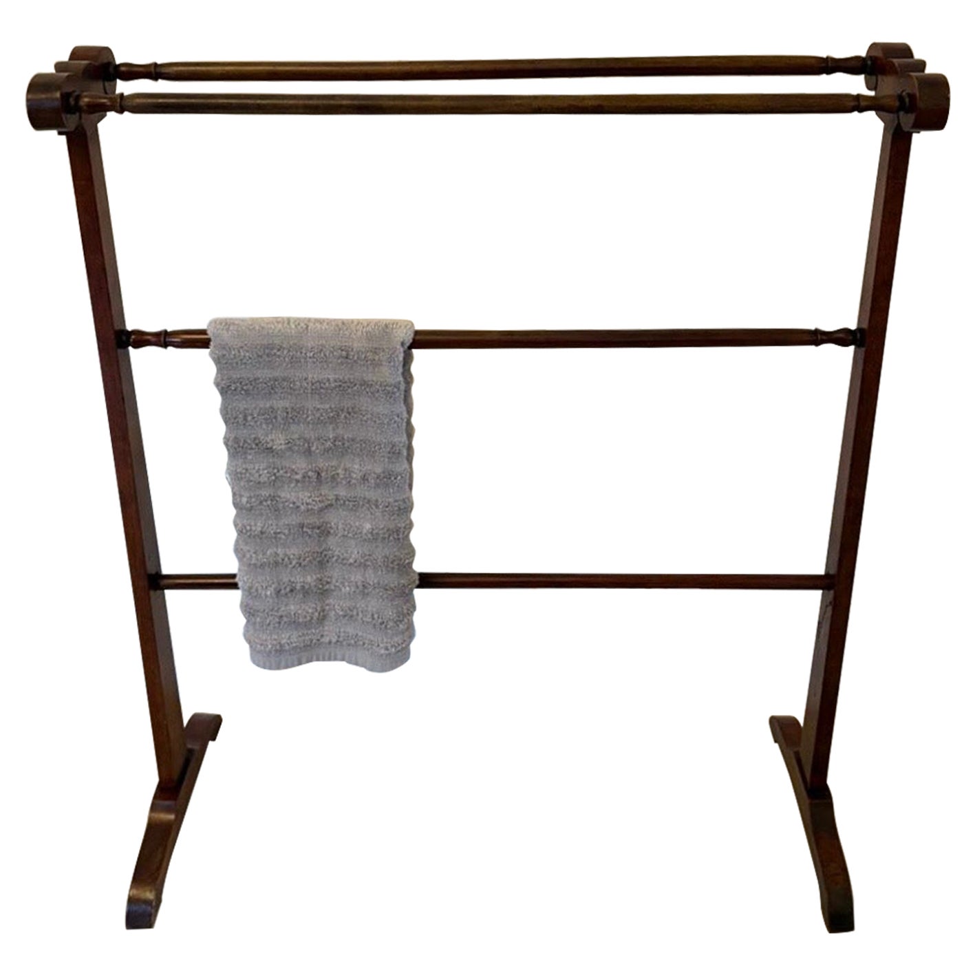 Antique Mahogany Towel Rail/Clothes Stand For Sale