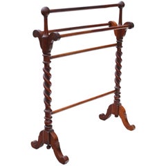 Antique Mahogany Towel Rail Stand Victorian, 19th Century