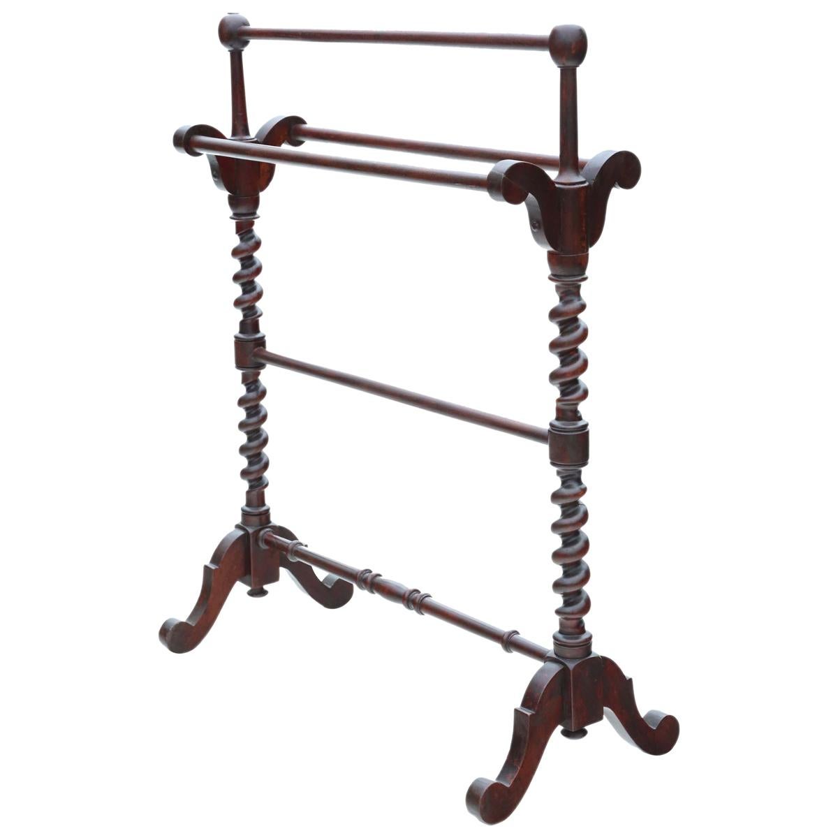 Antique Mahogany Towel Rail Stand Victorian, circa 1870