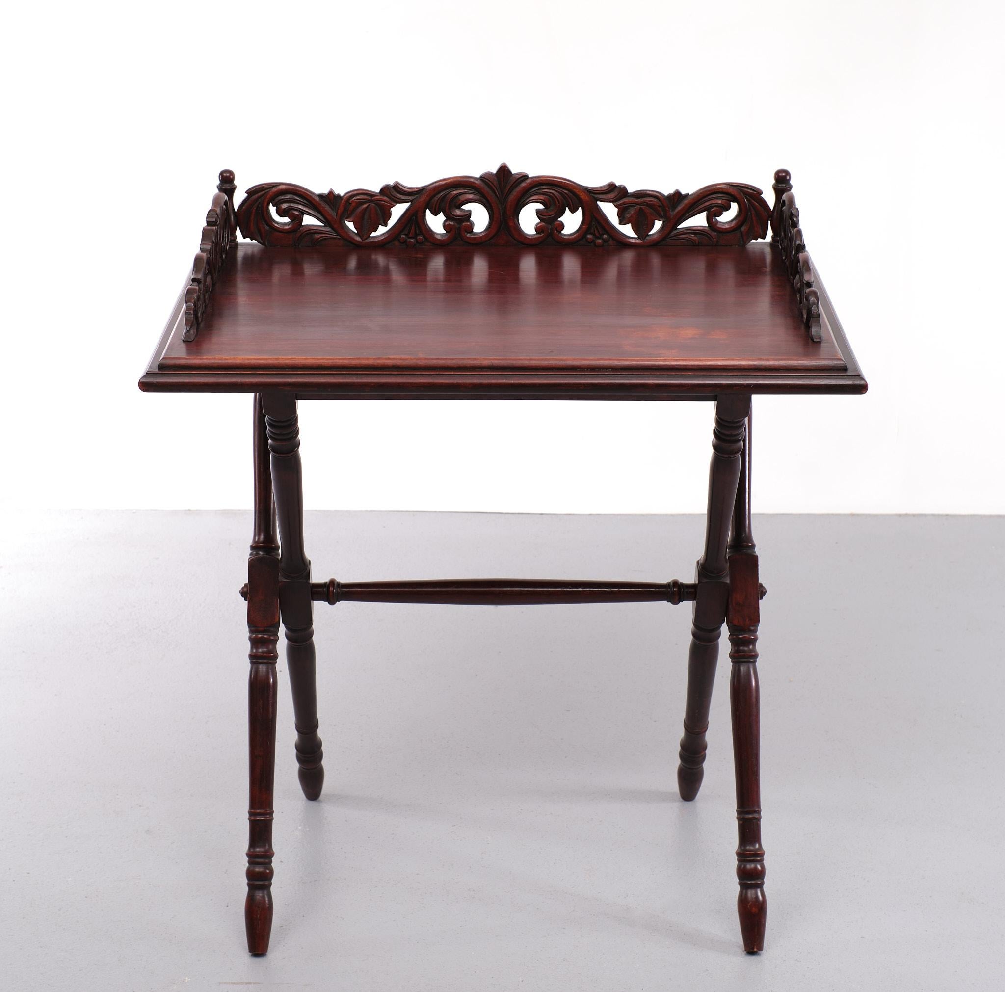Antique Mahogany  tray table Victorian 1880 England  2
