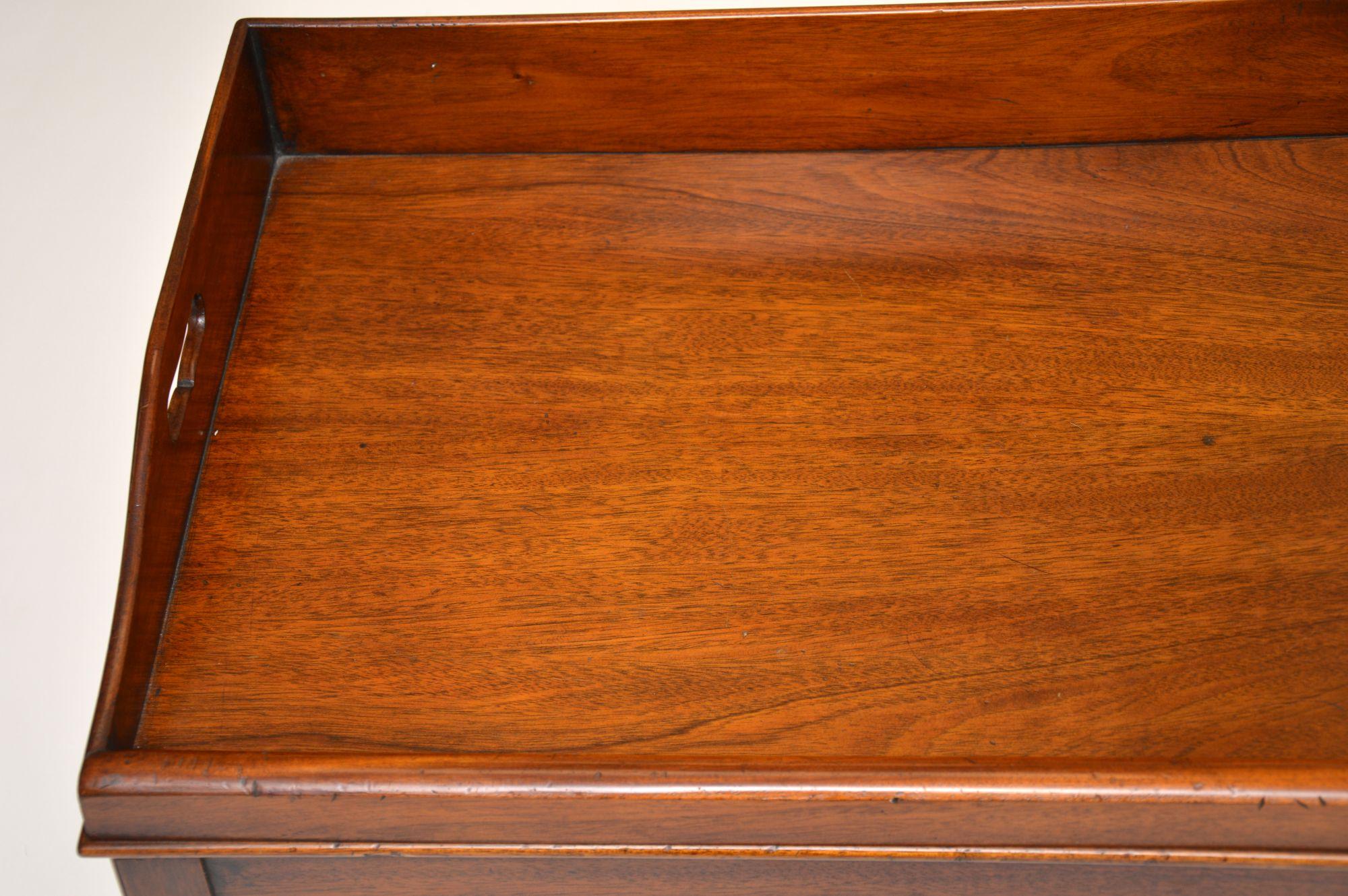 Late 19th Century Antique Mahogany Tray Top Coffee Table