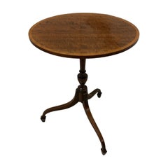 Antique Mahogany Tripod Wine / Lamp Table