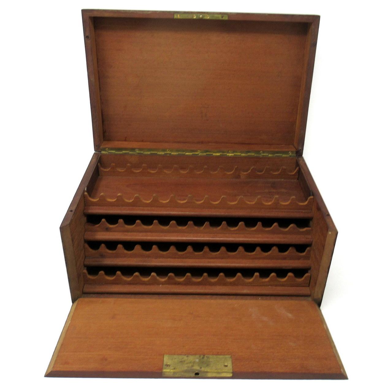 Antike Tunbridge Ware Zigarren- und Zigarettenschachtel aus Mahagoni mit Intarsien, viktorianisch  (Viktorianisch) im Angebot