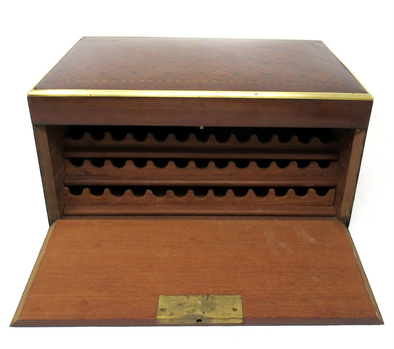 Antique Mahogany Tunbridge Ware Marquetry Cigar Cigarette Casket Box Victorian  For Sale 1