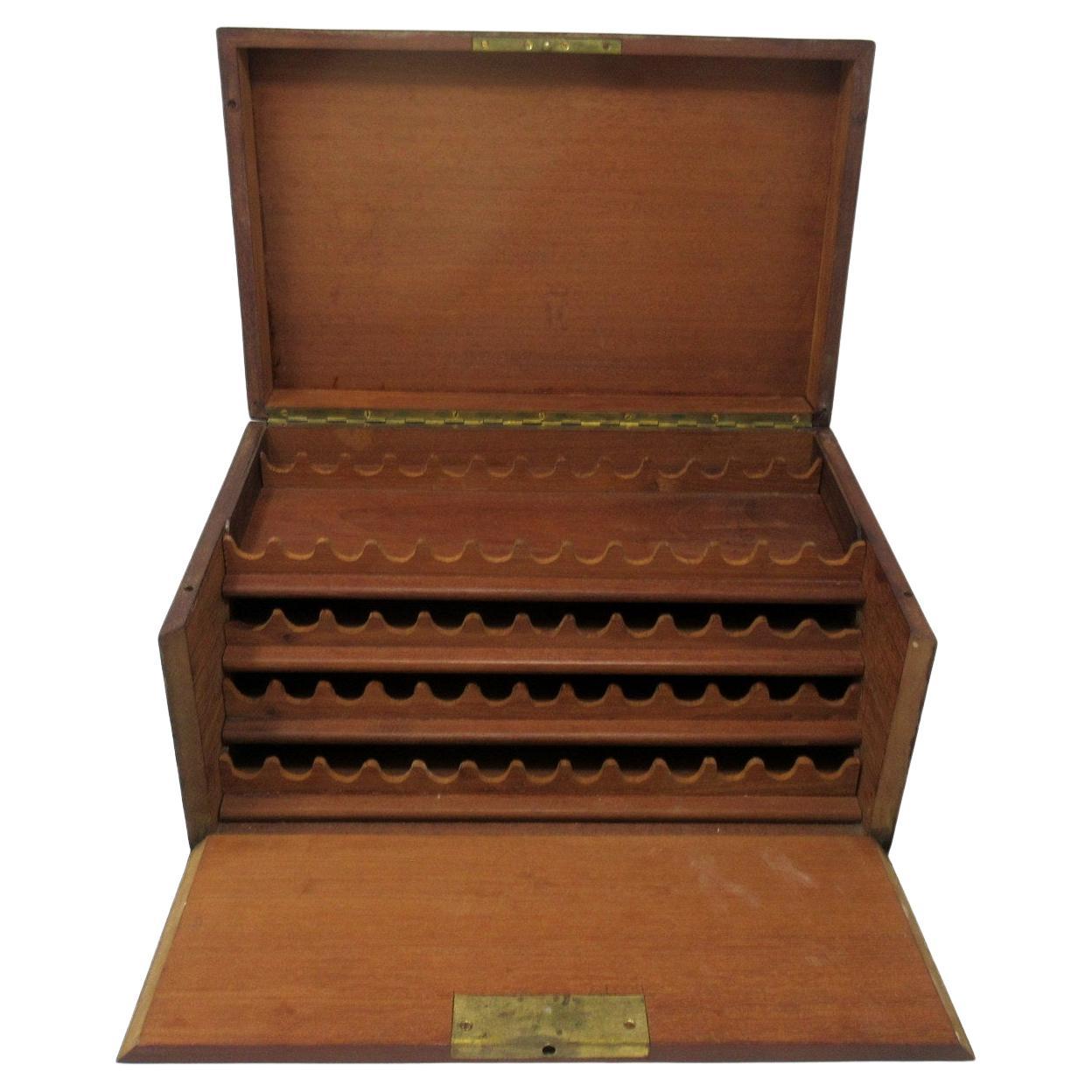 An exceptionally fine example of a Gentlemans Tunbridge Ware Parquetry inlaid Cigar or Cigarette Casket of generous size. Last half of the Nineteenth Century, of English origin. 

The hinged lid with superb diamond pattern inlay decoration within