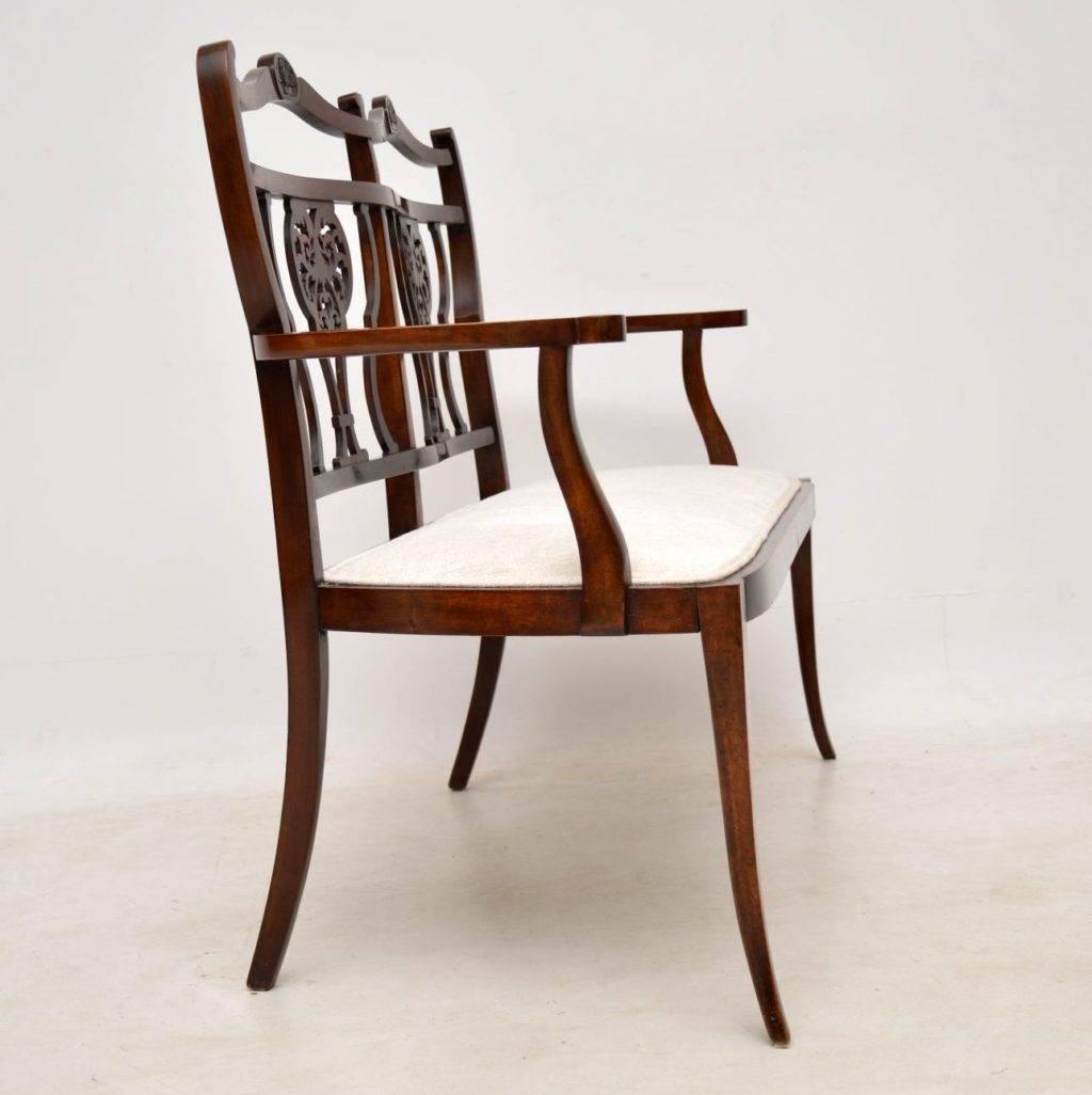 Antique Mahogany Two-Seat Settee In Excellent Condition In London, GB