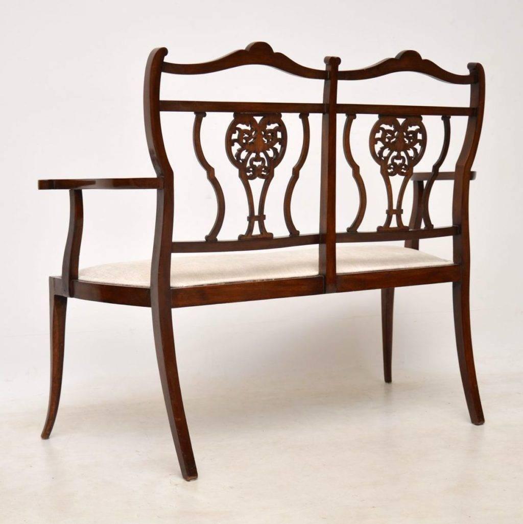 Late 19th Century Antique Mahogany Two-Seat Settee