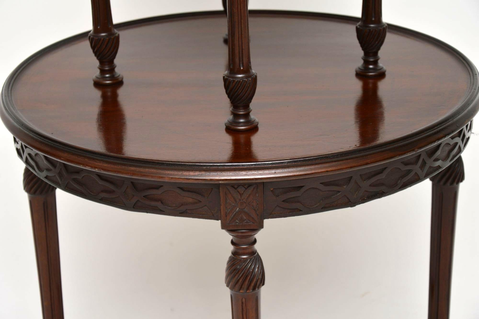 Antique Mahogany Two-Tier Table  1