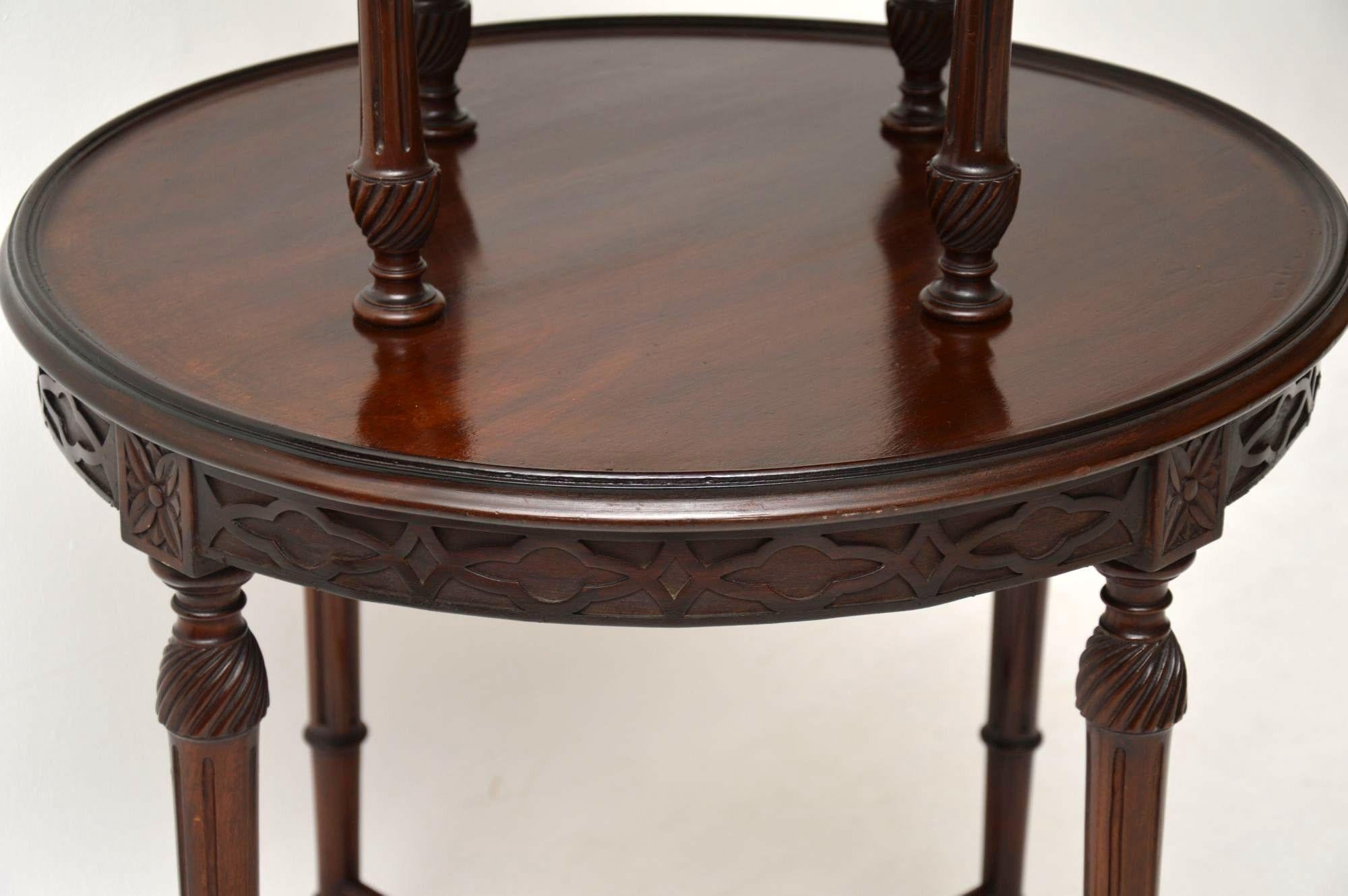 Late 19th Century Antique Mahogany Two-Tier Table 